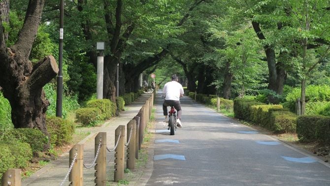 ナンバープレートを付けず坂道を楽々走る違法モペッド