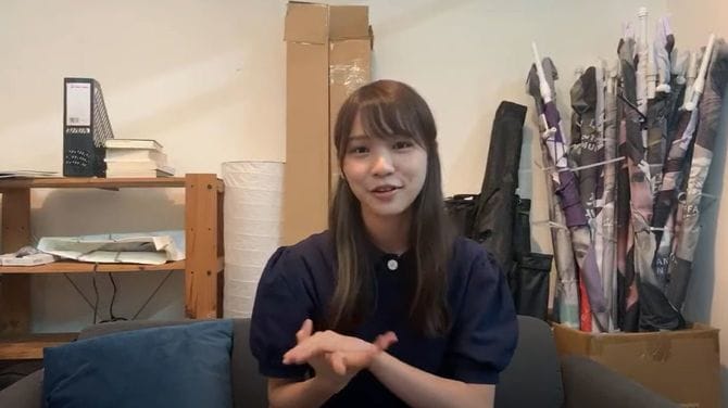 2020年8月13日、日本語のメッセージを発信した香港の民主活動家の周庭氏（YouTube「周庭チャンネル」より）