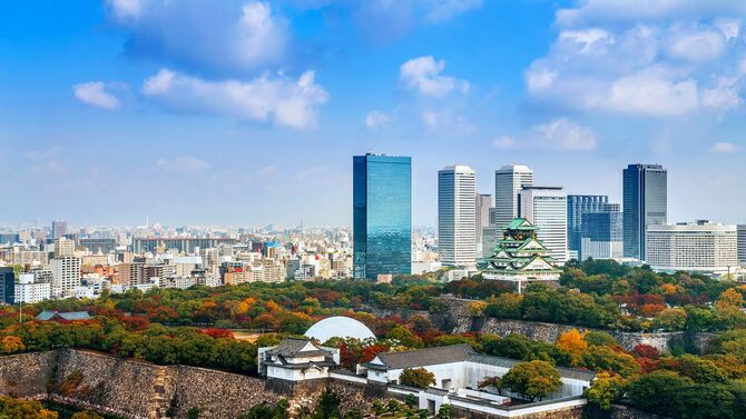 2014年10月27日の大阪城が見える風景