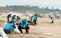 上手な運動設計によって、善意は結果に結びつく(宮城県の菖蒲田海水浴場の清掃ボランティア活動)。(PANA=写真)