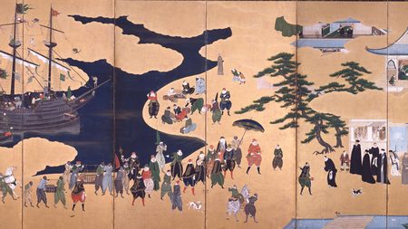 押し込む