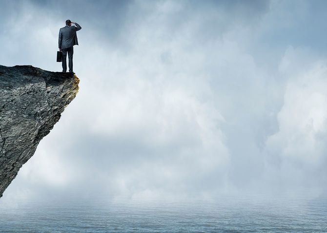 ビジネスマンに海の景色