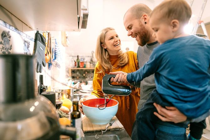 キッチンでクリスマスディナー