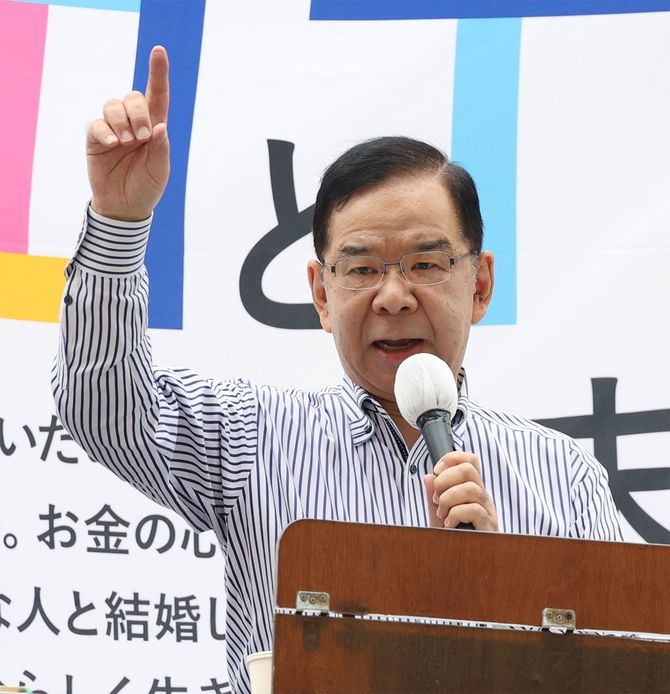 2022年6月、参院選が公示され、第一声を上げる共産党の志位和夫委員長