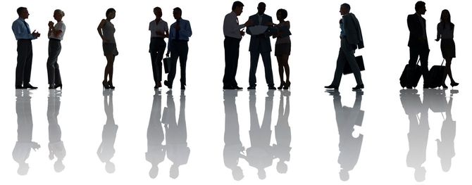 ビジネスパーソンたちのシルエット
