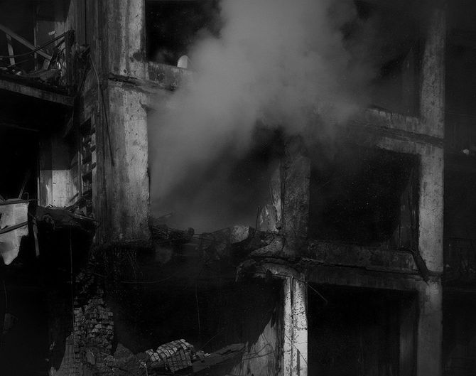 破壊されたウクライナの家屋