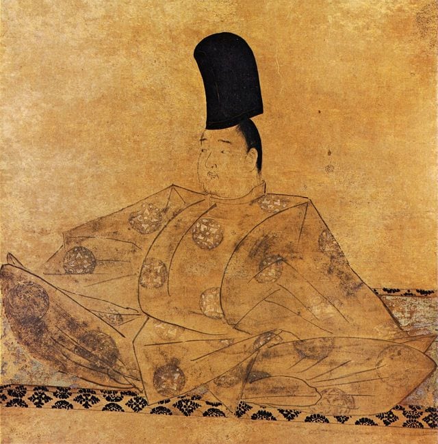 後鳥羽天皇像［部分・水無瀬神宮所蔵］