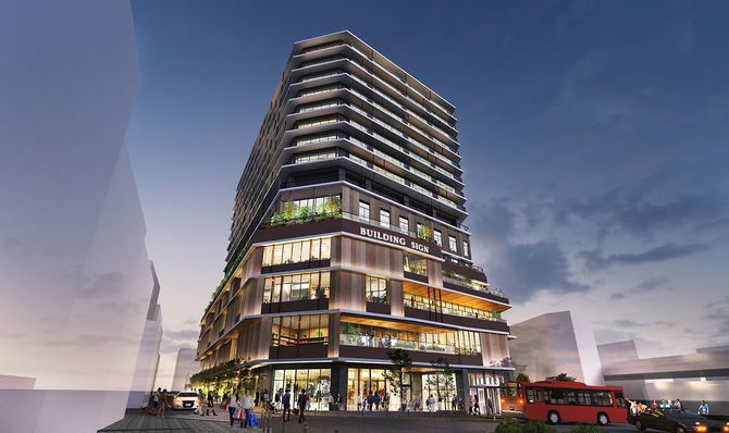 今年9月に誕生する「JIYUGAOKA MUSE SQUARE（自由が丘ミューズスクエア）」の完成予想図。