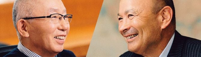 柳井正氏とエディー・ジョーンズ氏