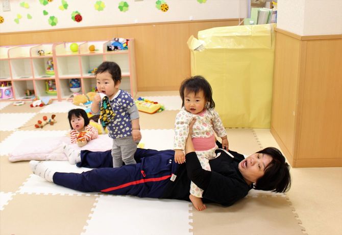 エイビイシイ保育園の園児たち