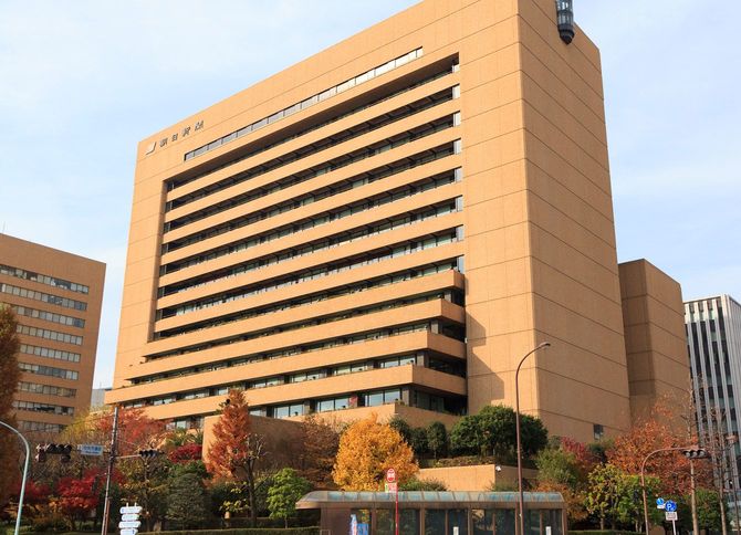 中央区にある朝日新聞東京本社