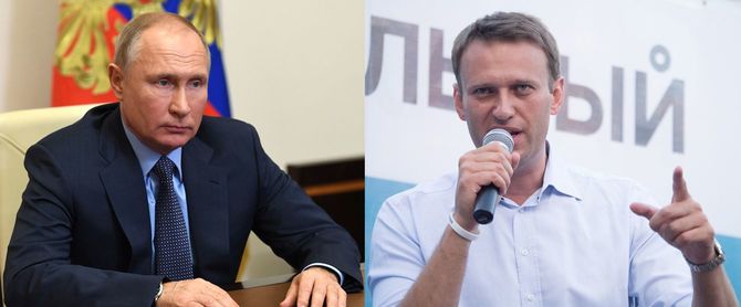 ウラジーミル・プーチンとアレクセイ・ナワリヌイ