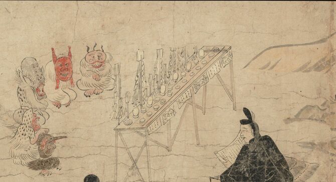 「不動利益縁起絵巻」に描かれた安倍晴明、南北朝時代