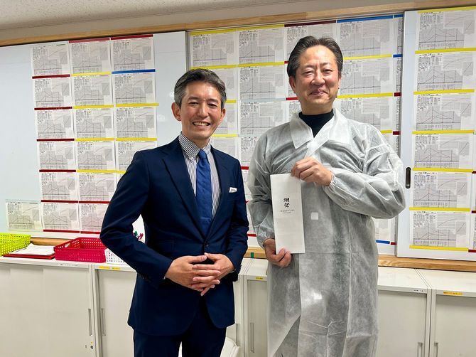 桜井社長と渡部氏。講演での再会が楽しみだ。