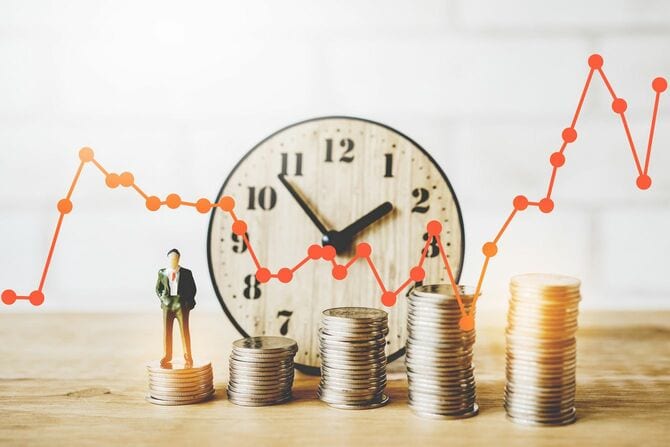 時間とお金のグラフ