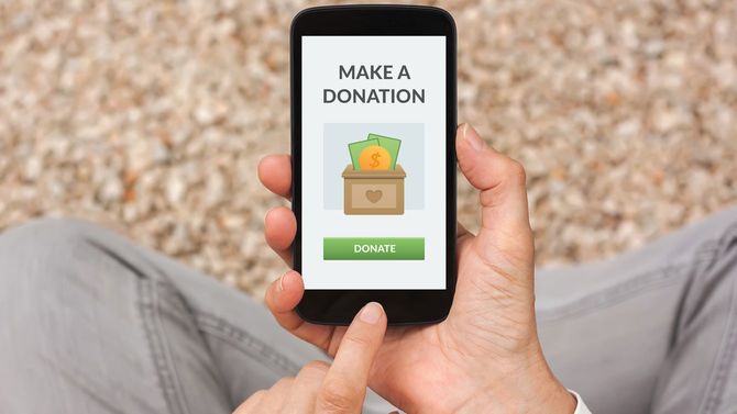 スマートフォンで寄付