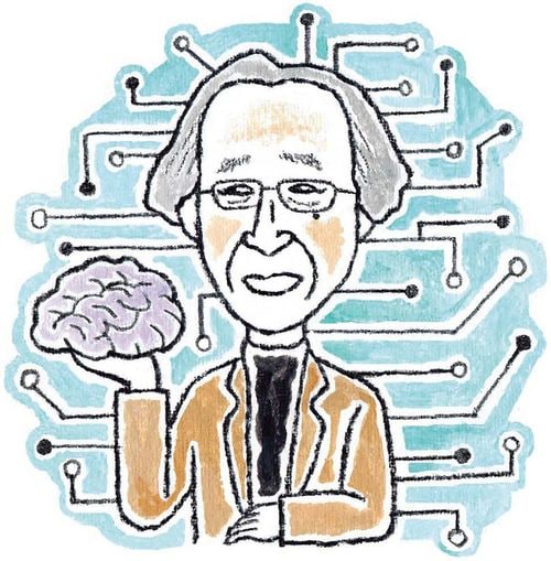 脳を持つ男性のイラスト