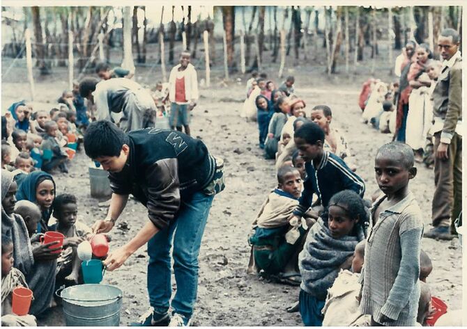 1985年のエチオピア北部難民キャンプ