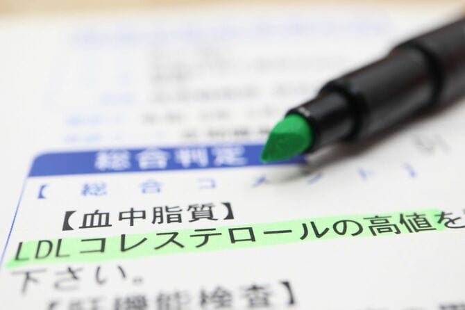 コレステロールの高値を指摘する書類