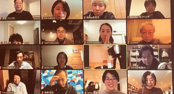 地域資本主義サロン）『鎌倉資本主義』の著者で、地域固有の魅力を資本と捉えた「地域資本主義」という考え方を提唱する面白法人カヤック代表取締役社長の柳澤大輔がホストを務めるオンラインサロン。この日も全国からまちづくりに関心のあるメンバーが集まった。