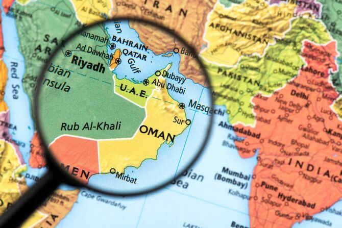 UAE周辺の地図