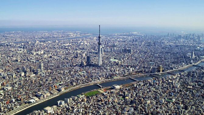 東京の主要都市の鳥瞰図