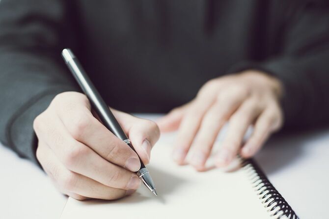 ノートブックに書き込みます