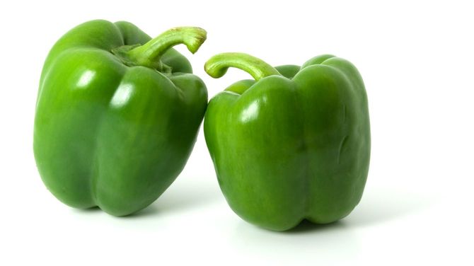 2つの緑のピーマン