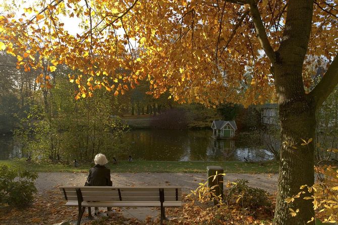 ベンチに座る人