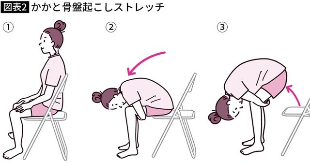 【図表】かかと骨盤起こしストレッチ