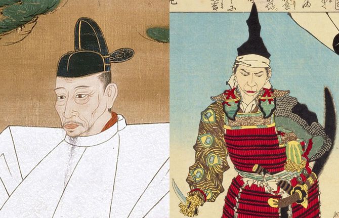 豊臣秀吉（狩野光信画）、皇国二十四功 羽柴筑前守秀吉（月岡芳年画）
