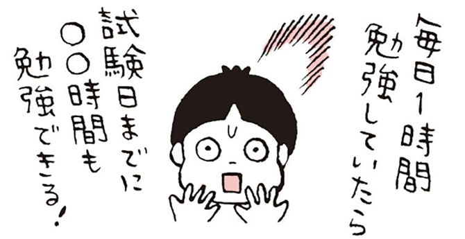 毎日1時間勉強していたら試験日までに○○時間も勉強できる！