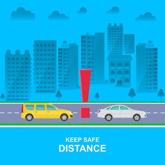 車間距離に注意するイメージ