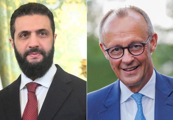 シリア暫定大統領のアフメド・アル・シャラア氏とドイツのフリードリヒ・メルツ首相