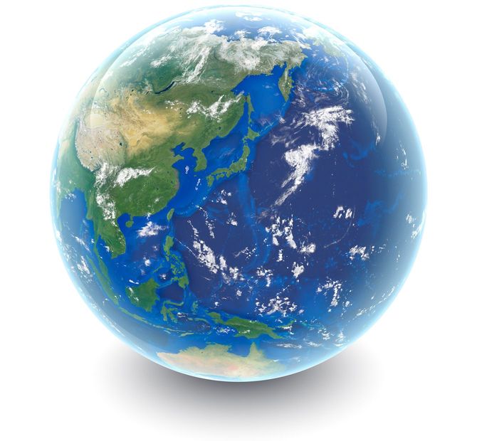 日本をクローズアップした地球のイメージ