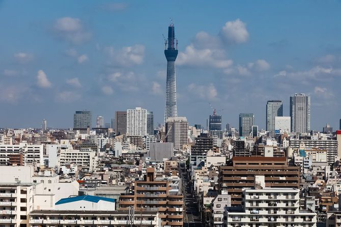 建設中のスカイツリー
