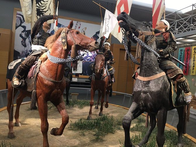 野馬追の二日目に行われる「神旗争奪戦」を再現した、南相馬博物館のジオラマ