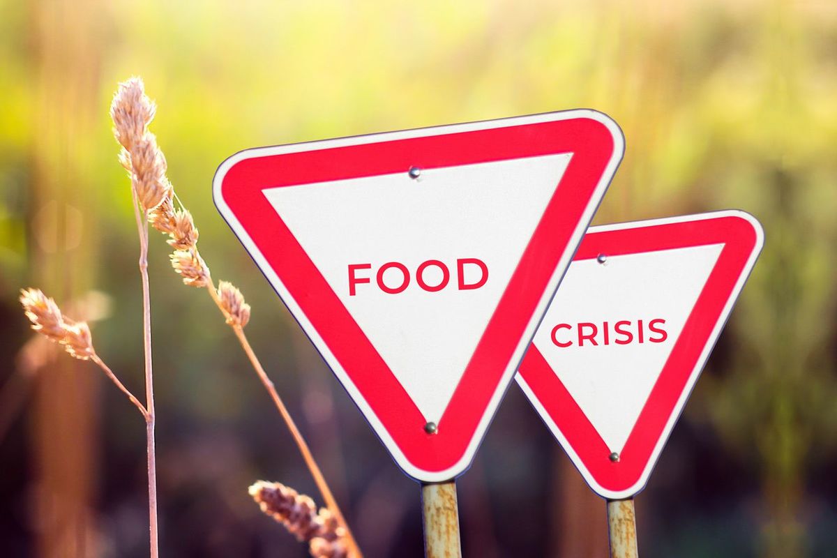 食糧危機を知らせる標識