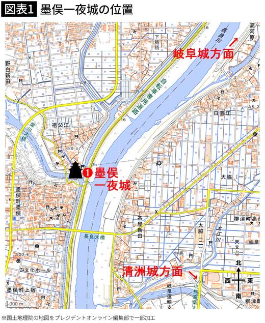【図表1】墨俣一夜城の位置