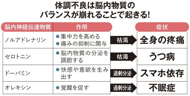 【図表】体調不良は脳内物質のバランスが崩れることで起きる!