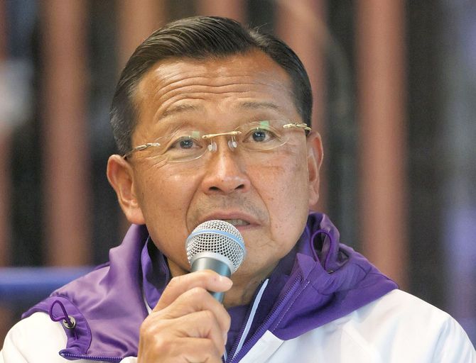 13年ぶり7度目の総合優勝を果たし、記者会見する駒大の大八木弘明監督