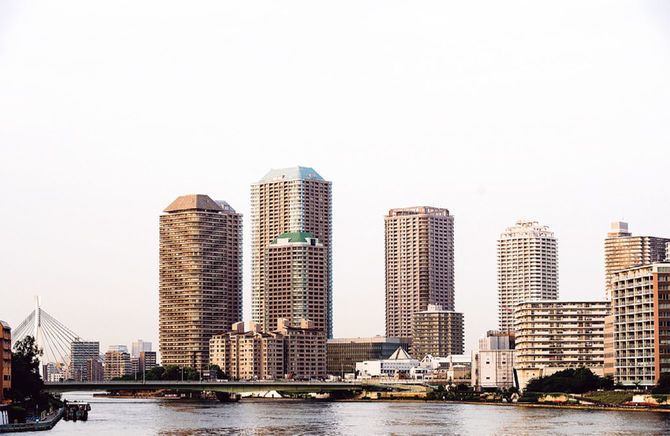 勝どきから見た中央区佃エリアに林立するタワマン