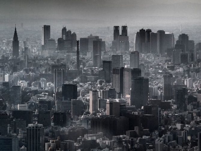 モノクロの東京の風景