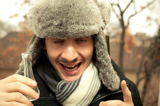 酔っぱらっているロシア人