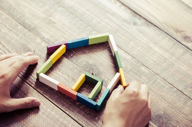 積み木で作った家