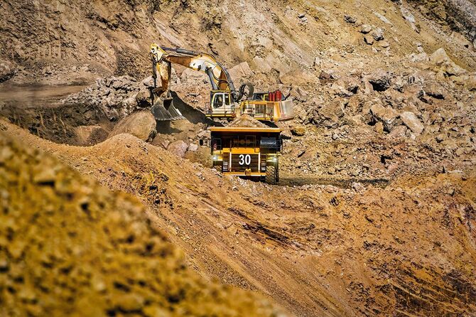 ボツワナのダイヤモンド鉱山での採掘