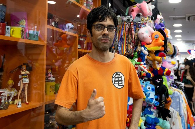 地元ポルトアレグレでもドラゴンボールの人気は高かったと語るサントスさん