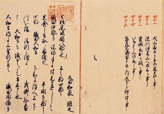 信長公記（陽明文庫所蔵）