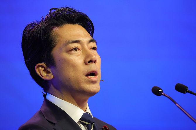 2026年5月31日、シンガポールで開催された国際戦略研究所（IISS）主催のアジア安全保障会議（シャングリラ会合）の全体会合で、スピーチを行う小泉進次郎防衛大臣