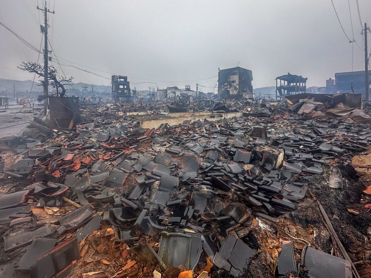 能登半島地震の被災地の様子。